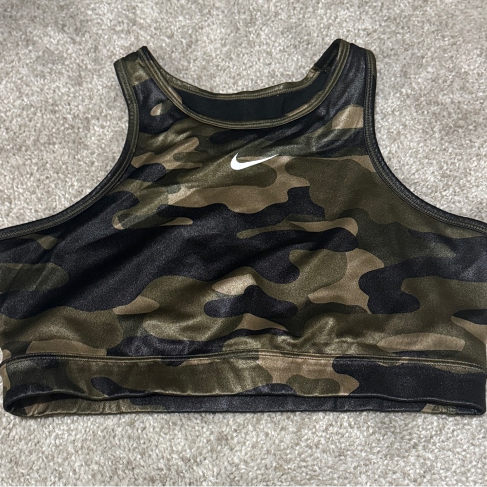 Nike Black and Camouflage Sports Bra